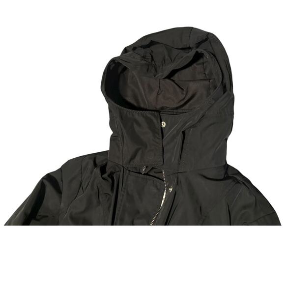 Abercrombie & Fitch Women's extra small Black NYLON PARKA Coat rain jacket - Picture 4 of 10
